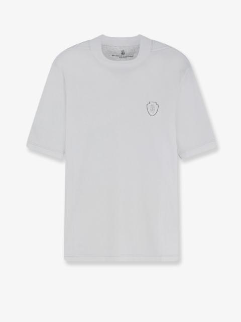 Brunello Cucinelli Brunello Cucinelli Technical Fabric T-Shirt With Front Logo Patch