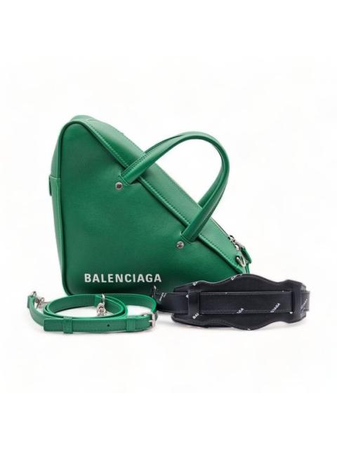 Balenciaga Triangle Leather Bag Green with 2 straps