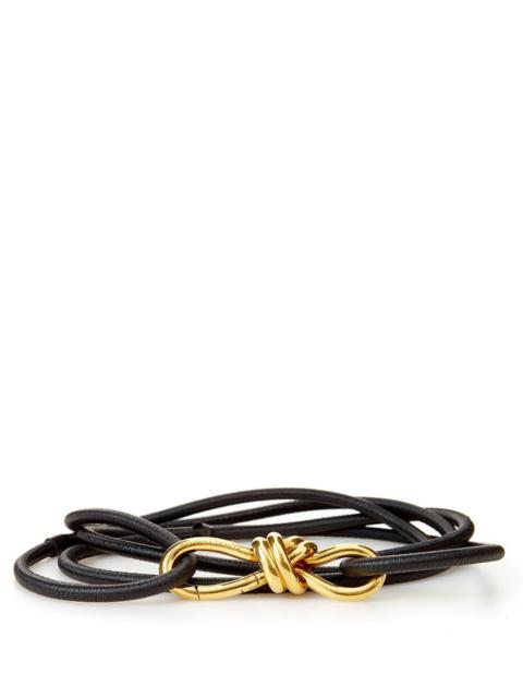 Bottega Veneta Leather Belt with Gold Knot Buckle