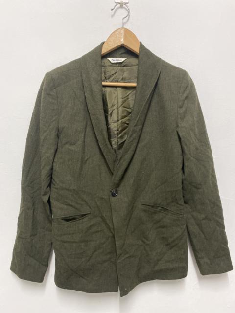 Plantation Olive Green Wool Blazer Jacket – Minimal Japanese Tailoring