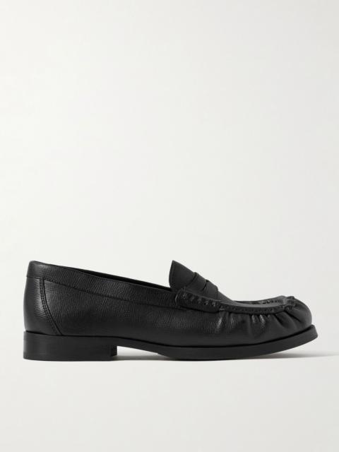 VINNY’s Ogee Full-Grain Leather Penny Loafers Black