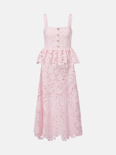 self-portrait Peplum lace midi dress