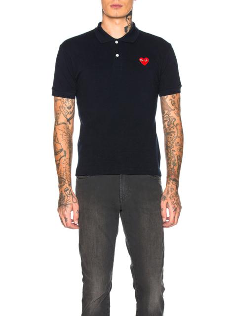 Comme des Garçons PLAY Cotton Polo with Red Emblem