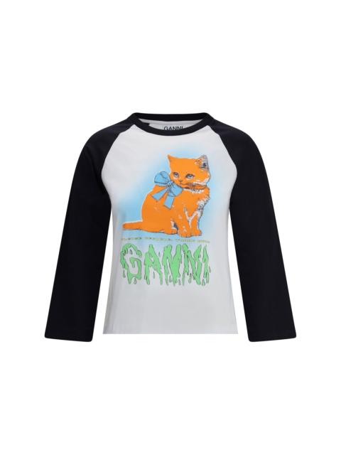 GANNI Ganni Women Basic Cotton Jersey Kitty Baby Fitted T-