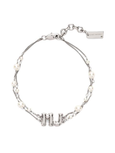 Marc Jacobs Marc Jacobs MJ Balloon Charm Faux Pearl Bracelet in Silver at Nordstrom