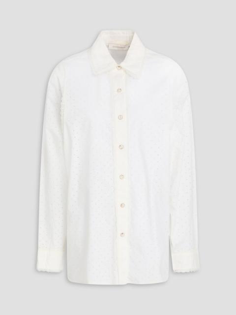 Zimmermann Perforated cotton-poplin shirt
