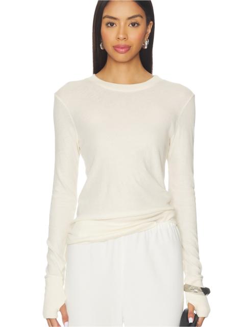 Enza Costa Cashmere Easy Cuffed Crew Top