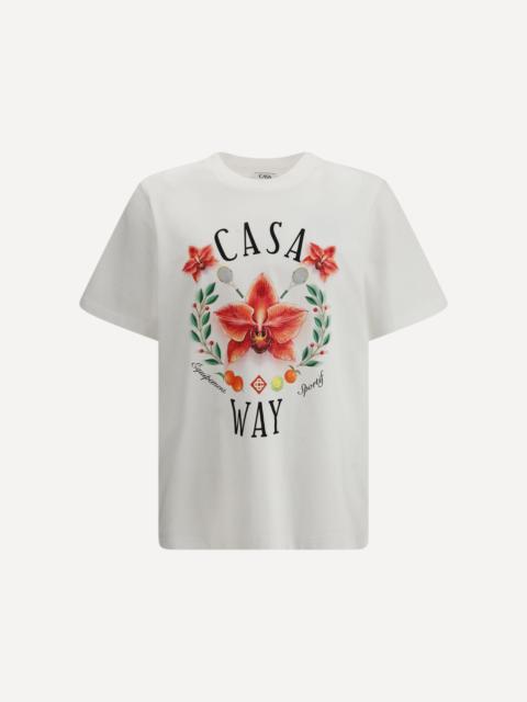 CASABLANCA Casa Way Orchid Logo Short Sleeve T-Shirt