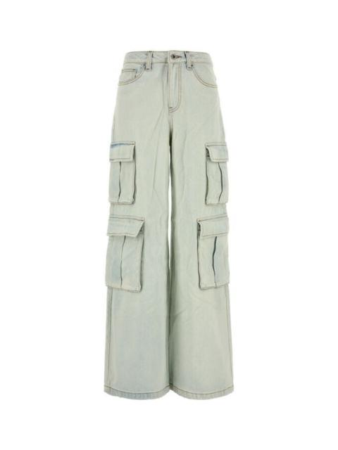 self-portrait Self Portrait Women Bleach Wash Denim Cargo Jeans
