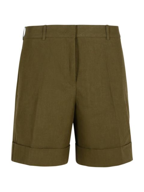 Jil Sander Green Linen Shorts