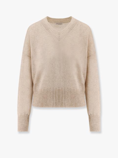 Brunello Cucinelli Women Paper Yarn And Mohair Sweater With Lurex Effect
