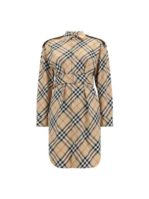 Burberry Burberry Check Cotton Mid-Length Shirt Dress, Brand Size 6 ( US Size 4 )