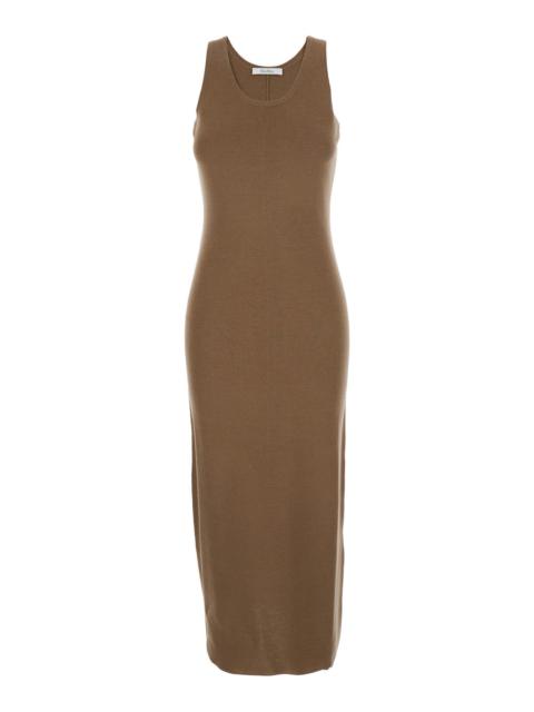 Max Mara Max Mara Women 'Aceri' Brown Dress With Round Neck And Rear Single Slit In Wool Woman