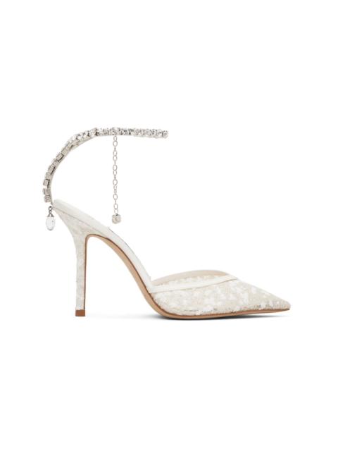 JIMMY CHOO Off-White Saeda 100 Heels
