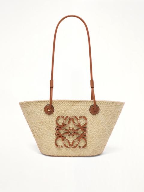 Loewe Small Anagram Basket Bag in Iraca Palm and Calfskin in Natural