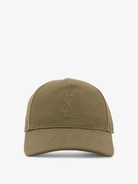 SAINT LAURENT Saint Laurent Cassandre Logo Denim Hat Green