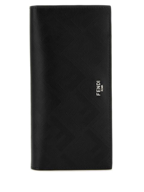 FENDI Fendi Men Black Leather Card Holder