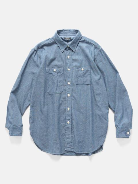Engineered Garments 4.5oz Cotton Chambray Work Shirt Light Blue
