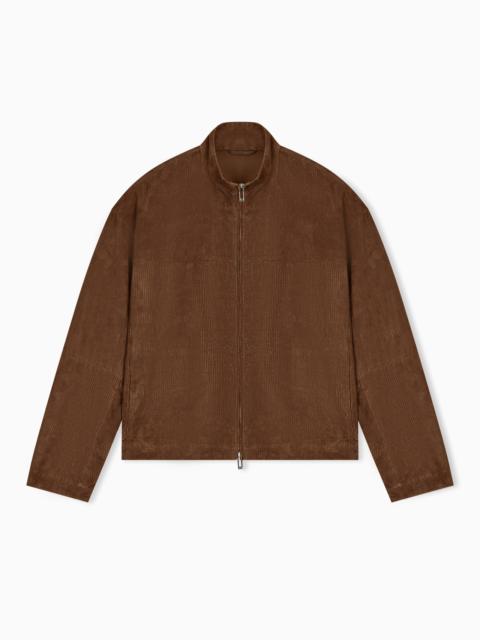 EMPORIO ARMANI PERFORATED GOAT SUEDE BLOUSON