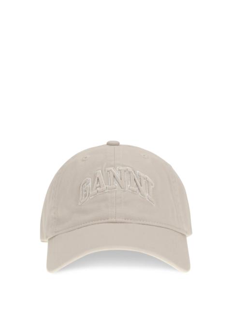 GANNI Ganni Canvas Cap With Logo Egret