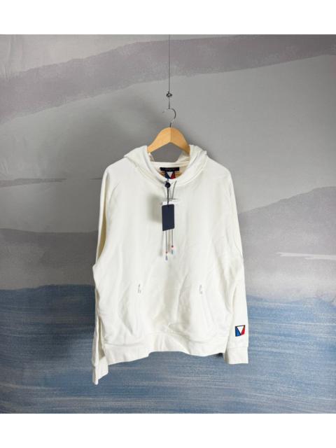 Louis Vuitton Louis Vuitton White America's Cup Hoodie with Rubber Logo Patch and Drawstring