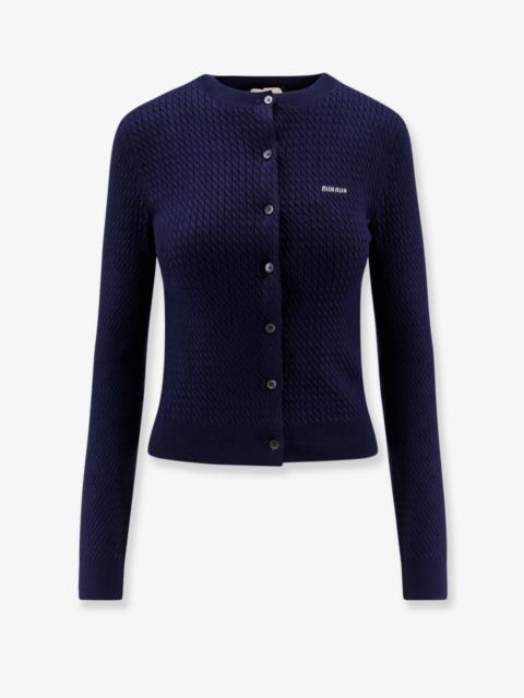 Miu Miu Cable-knit cashmere blend cardigan
