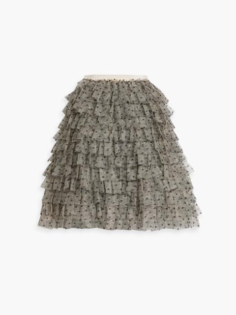 REDValentino Ruffled point d'esprit mini skirt