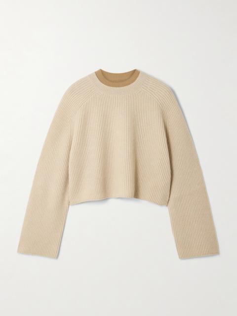 Max Mara Funale Cropped Ribbed Wool And Cashmere-blend Sweater