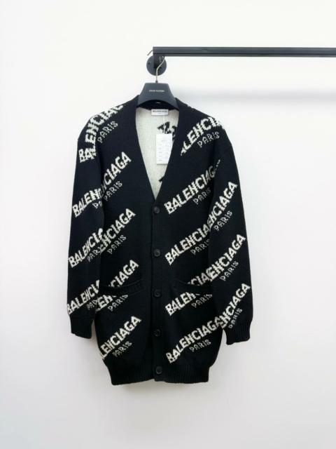 BALENCIAGA Balenciaga Wool All Over Print Cardigan