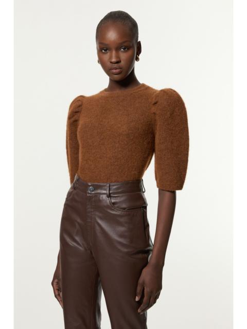 KAREN MILLEN Alpaca Wool Fluffy Knit Crew Neck Top