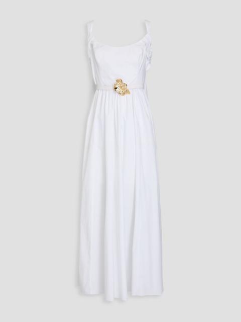 Oscar de la Renta Belted cotton-blend poplin maxi dress