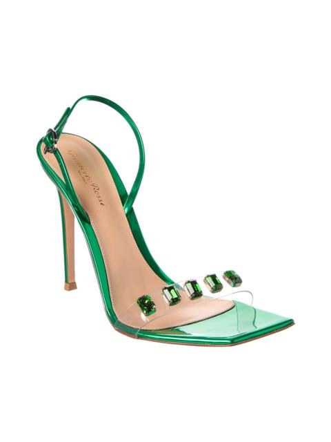 Gianvito Rossi Gianvito Rossi Ribbon Candy 105 Leather & Vinyl Slingback Sandal