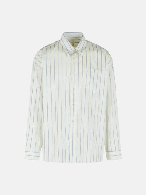 SUNFLOWER 'STABLE' WHITE COTTON BLEND SHIRT