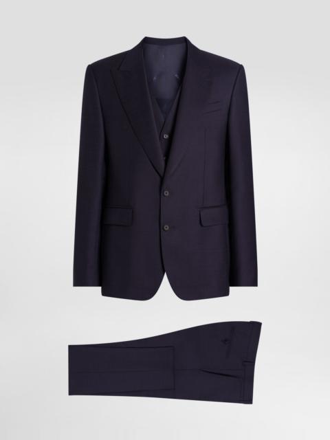 Dolce & Gabbana Single-breasted micro-patterned wool suit