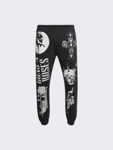 MadeWorn Guns N' Roses Hand Painted And Printed P.e. Sweatpants Coal