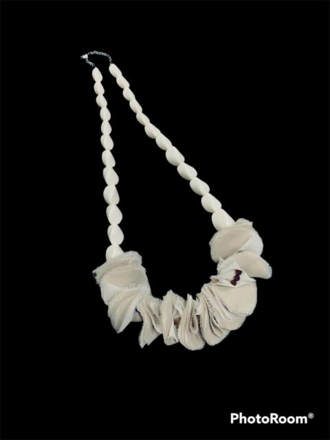 Other Designers Jewelry - VINTAGE LANVIN WHITE BEADED RIBBONS NECKLACE