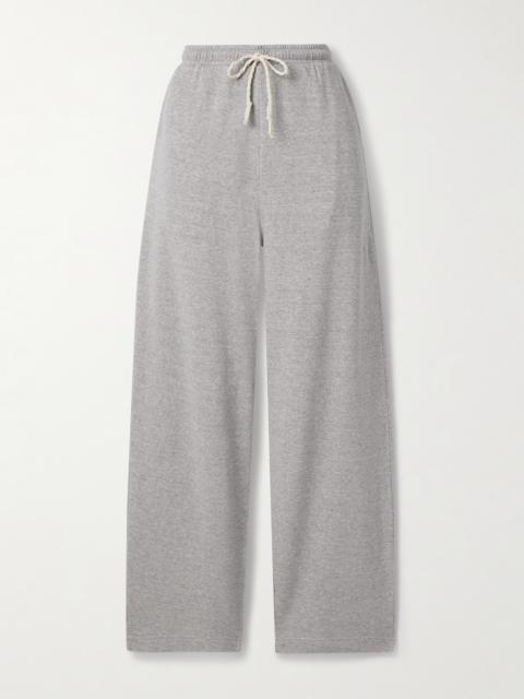 The Elder Statesman Daily Cotton And Cashmere-blend Wide-leg Track Pants