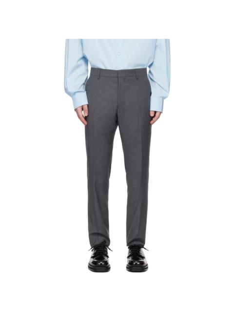 AMI Paris Gray Straight-Leg Trousers