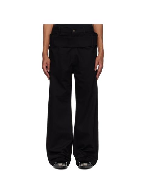 Black Double Belt Jeans