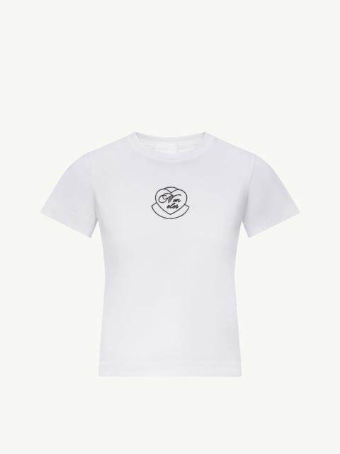 Moncler Embroidered Heart Logo Cotton T-Shirt