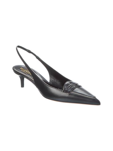 Valentino Valentino Capretto 50 Bicolor Leather Loafer Slingback Pump