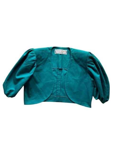 SAINT LAURENT Yves Saint Laurent Puff Sleeve Cropped Short Sleeve Jacket