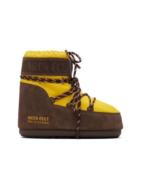 GUEST IN RESIDENCE Yellow & Brown Moon Boot Edition Icon Low Nylon Boots