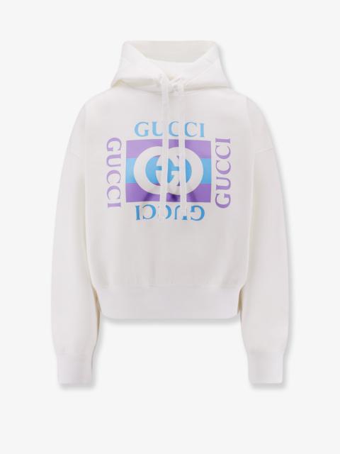 Gucci Hooded Cotton Blend Sweatshirt