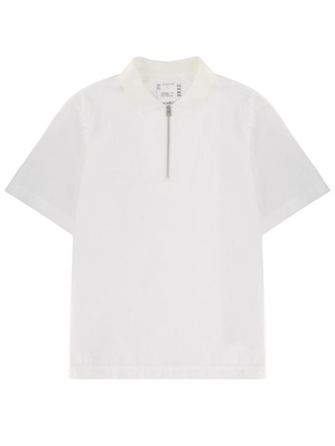 sacai COTTON POLO SHIRT WITH ZIPPER