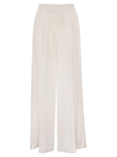 Brunello Cucinelli Brunello Cucinelli Women Loose Track Trousers In Cotton Organza