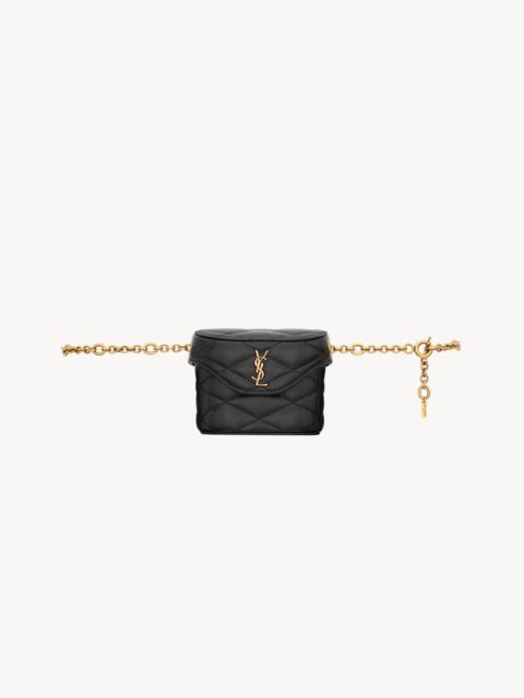 SAINT LAURENT JUNE CHAIN BELT BAG IN LAMBSKIN
