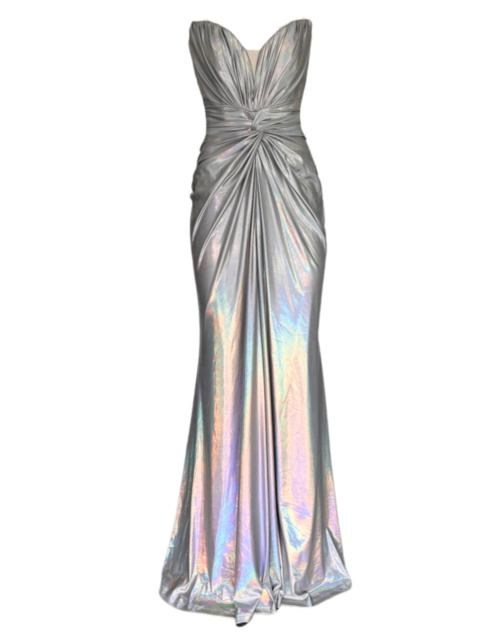 Other Designers Silver Metallic Cocktail Dress