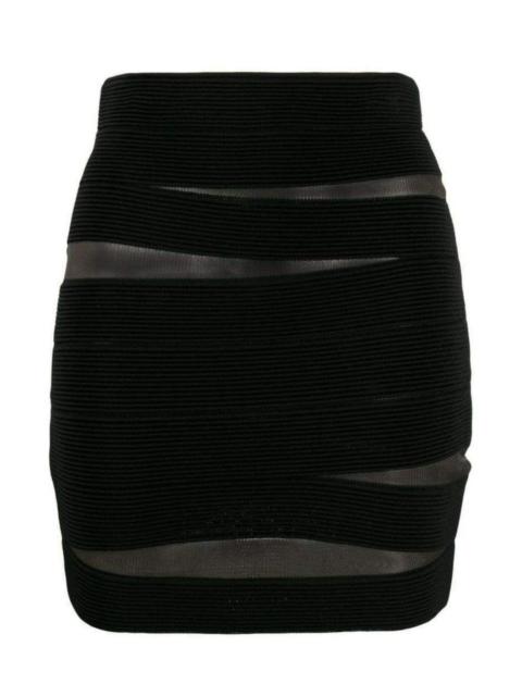 Balmain Sheer Fitted Mini Skirt