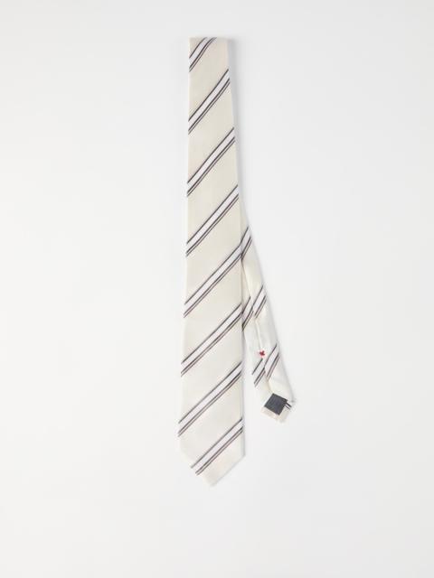 Brunello Cucinelli Regimental stripe silk and cotton tie